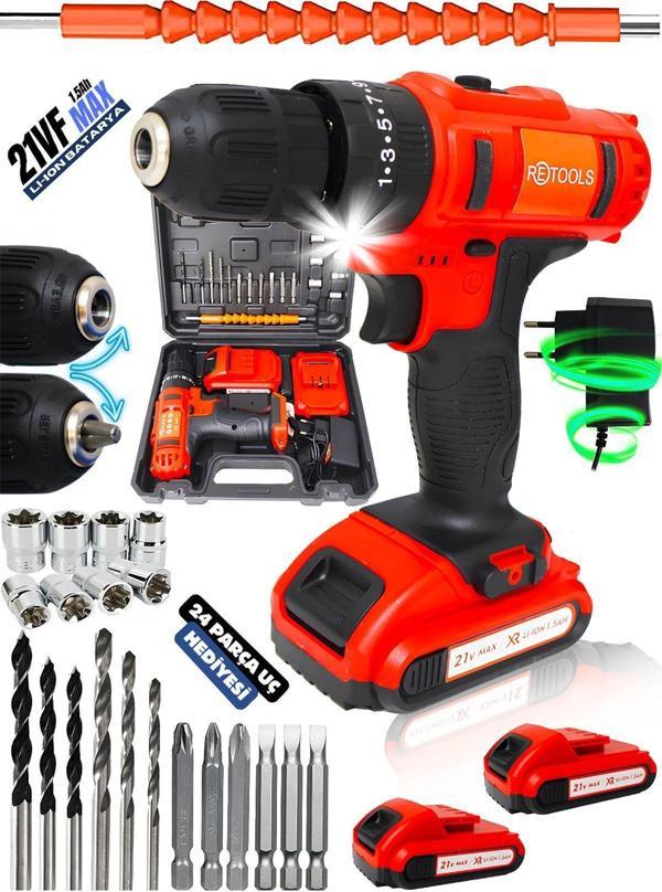 Retools Darbeli Takımlı Vidalama Kırmızı - Image 1