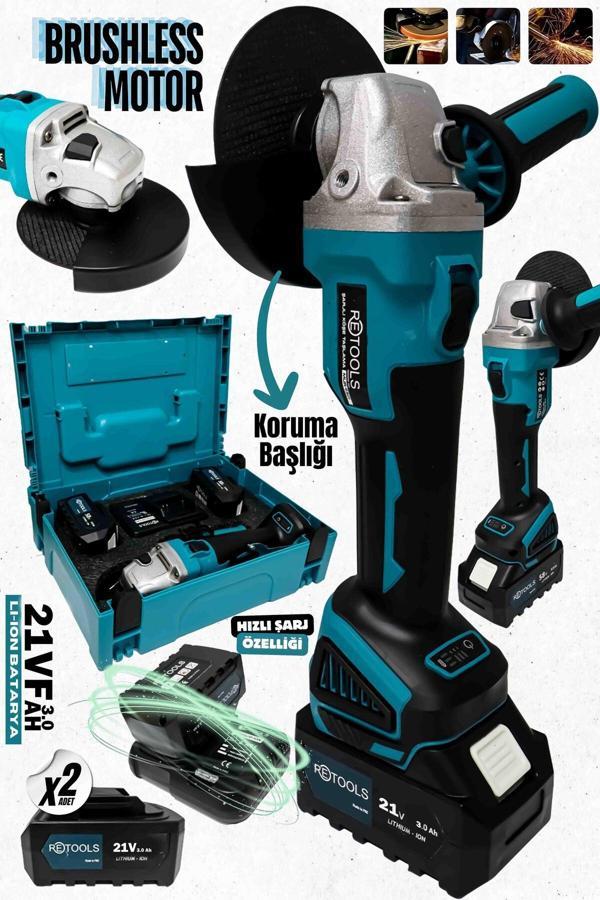 Retools Kablosuz Özgürlük! 125Mm 21V/3.0Ah Şarjlı Spiral Makinesi - Image 1