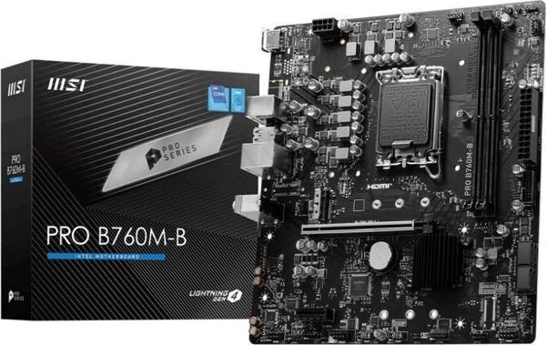 MSI Pro B760M-B DDR4 4800Mhz (OC) M.2 1700p mATX Anakart - Image 1