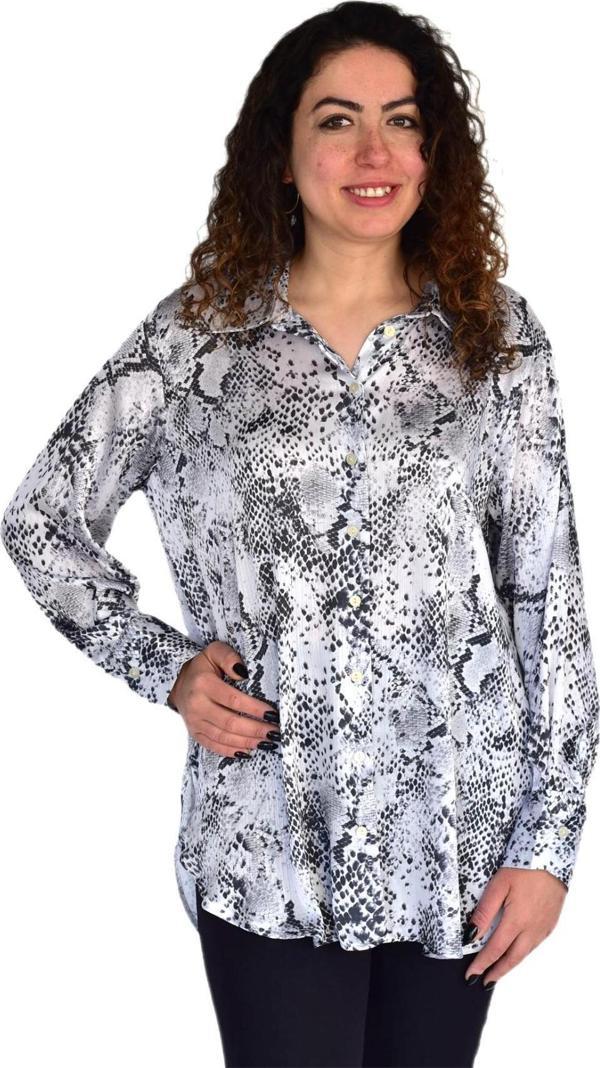 Kadın Leopar Desen Şifon Gömlek BGL-ST04235 - Image 1