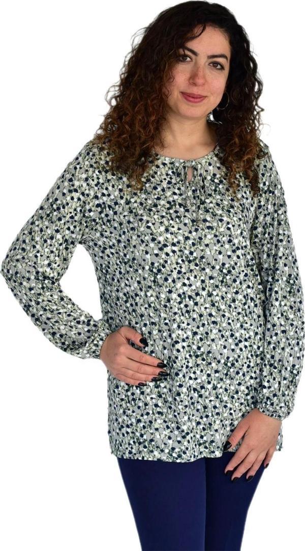 Kadın Ebruli Desen Baskılı Viscon Bluz BGL-ST04286 - Image 1