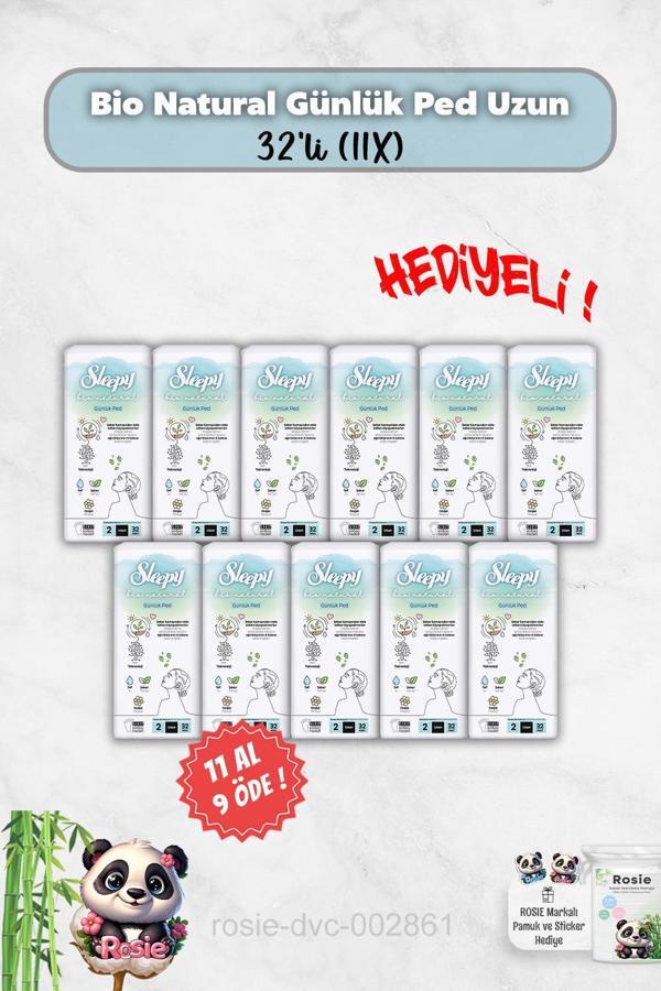 11 Al 9 Öde Günlük Ped Uzun 32'li Bio Natural ve Rosie Hediye - Image 1
