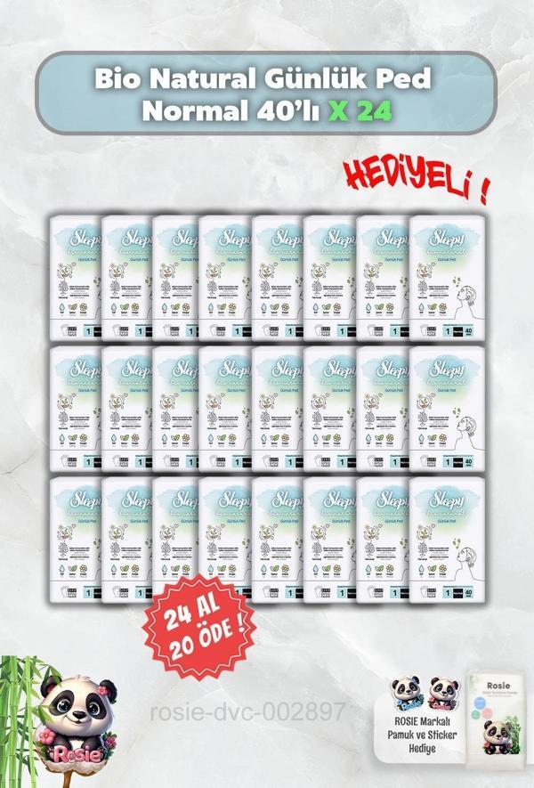 24 AL 20 ÖDE Sleepy Bio Natural Günlük Ped Normal 40'lı ve Rosie - Image 1
