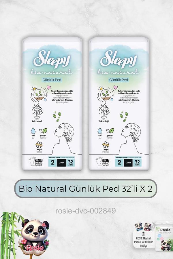 32'li Günlük Uzun Ped Bio Natural X 2 ve Rosie Hediye - Image 1