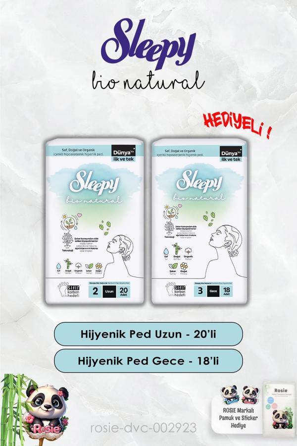 Gece 18'li ve Uzun 20'li Hijyenik Ped Bio Natural Sleepy ve Rosie - Image 1