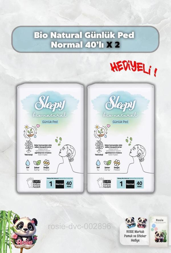 Sleepy Bio Natural Günlük Ped Normal 40'lı X 2 ve Rosie - Image 1