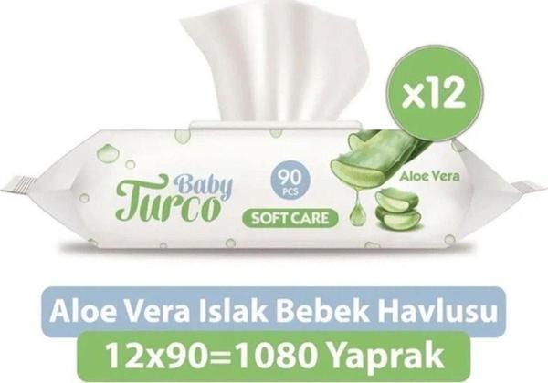 Baby Turco Turco Baby Islak Havlu 90'lı Soft Care X12 Adet - Image 1