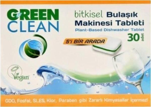 Green Clean Bitkisel Bulaşık Makinası Tableti 30 Adet - Image 1
