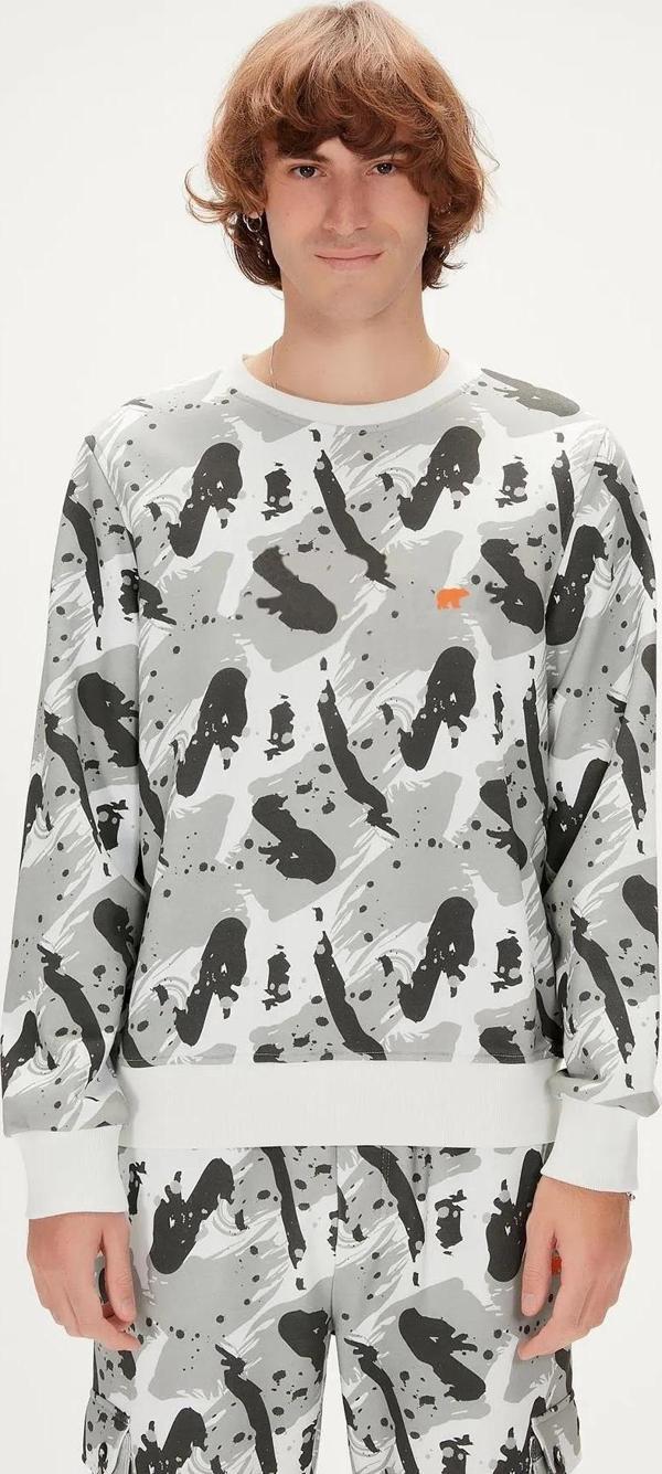 Bad Bear Hardy Crewneck Off-white Beyaz Baskılı Erkek Sweatshirt 23.02.12.015OFF-WHITE - Image 1
