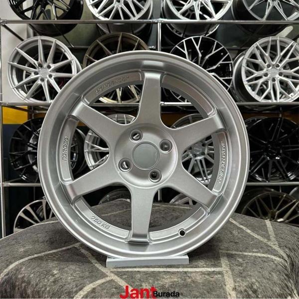 Kormetal 16" (İnç) 4X100 Volk T37 Civic Clio Line Uyumlu Jant Modeli -(Dy1376)Silver - Image 1