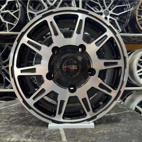 Arceo 16" (İnç) 5X160 Lt Transit Custom Uyumlu Siyah Elmas Kesim Jant Modeli Ford 4 Adet - Image 1