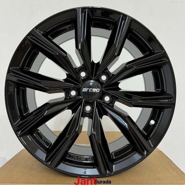 Arceo 17" (İnç) 5X100 Kapstadt Wolksva Polo İbiza Egea Doblo Uyumlu Siyah Jant Modeli 4 Adet - Image 1