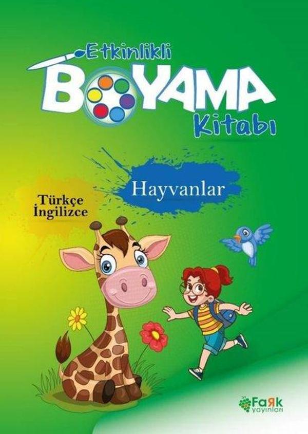 Hayvanlar - Etkinlikli Boyama Kitabı - Türkçe - İngilizce - Fark Yayınevi - Image 1