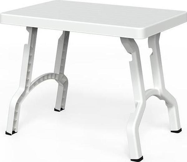 Omnipazar SY-2591 Beyaz Plastik Katlanır Sehpa Bahçe Sehpası - Image 1