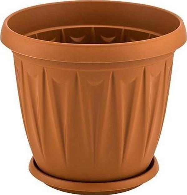 Omnipazar SY-5703 3,5 litre Plastik Ürgüp Saksı Kahverengi - Image 1
