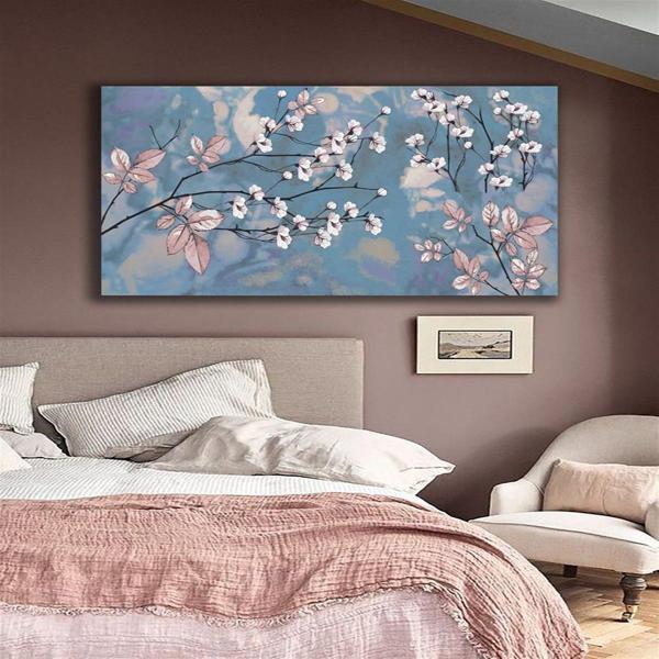 Almond Blossom Yağlı Boya Dokulu Tablo 50X70 Gold Çerçeveli - Image 1