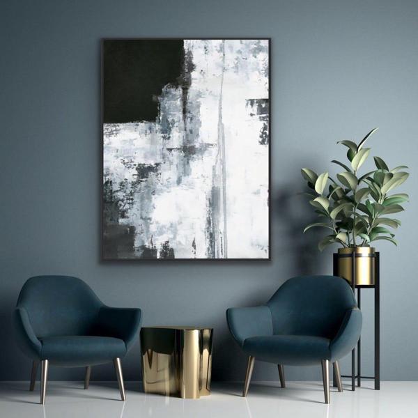 Bianco Yağlı Boya Dokulu Tablo 50X70 Gold Çerçeveli - Image 1