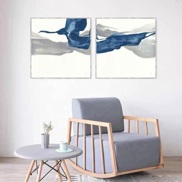Blagravit İkili Set Yağlı Boya Dokulu Tablo 50X50 Gümüş Çerçeveli - Image 1