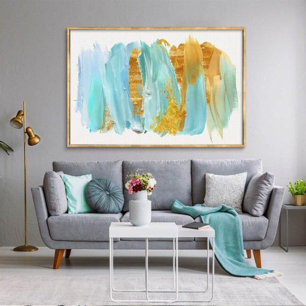 Blue Storm Yağlı Boya Dokulu Tablo 90X120 Gümüş Çerçeveli - Image 1