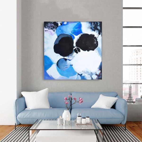 Blue Dream Yağlı Boya Dokulu Tablo 100X100 Çerçevesiz - Image 1