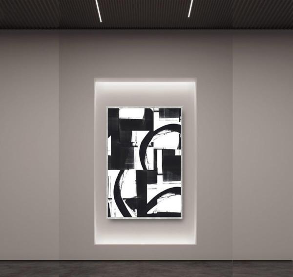 Branco Yağlı Boya Dokulu Tablo 100X150 Gümüş Çerçeveli - Image 1