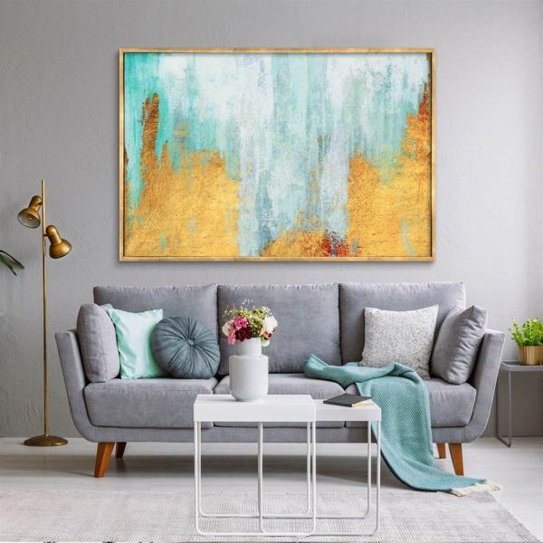 Buz Dağı Yağlı Boya Dokulu Tablo 90X120 Gümüş Çerçeveli - Image 1