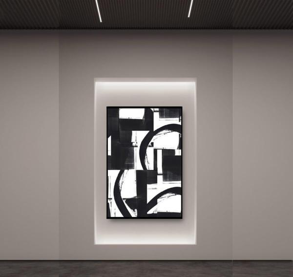 Branco Yağlı Boya Dokulu Tablo 60X90 Siyah Çerçeveli - Image 1