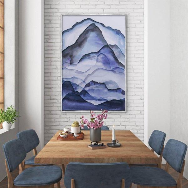Blue Mountains Yağlı Boya Dokulu Tablo 60X90 Siyah Çerçeveli - Image 1