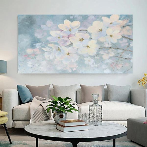 Cherry Blossoms Yağlı Boya Dokulu Tablo 75X100 Çerçevesiz - Image 1