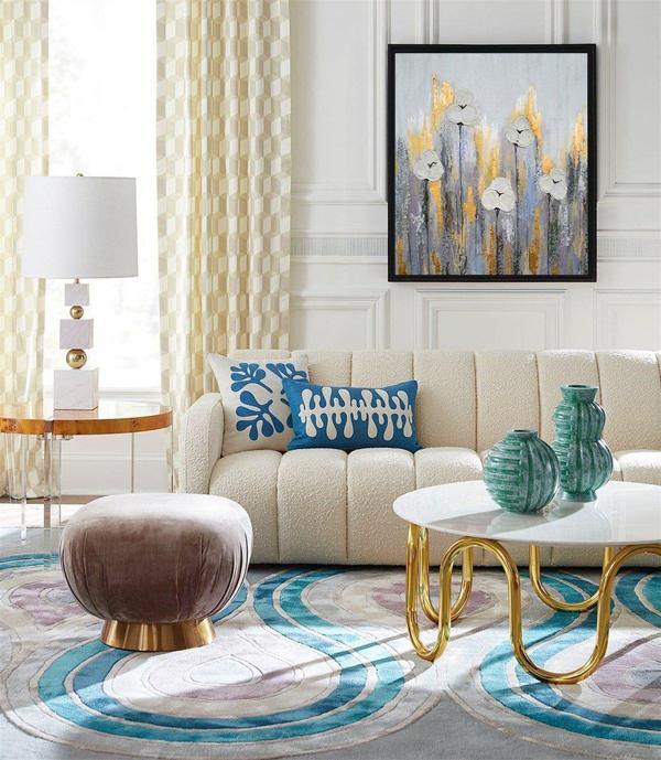 Bud Flower Yağlı Boya Dokulu Tablo 80X80 Siyah Çerçeveli - Image 1