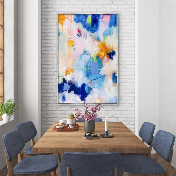 Color Brush Yağlı Boya Dokulu Tablo 60X90 Siyah Çerçeveli - Image 1