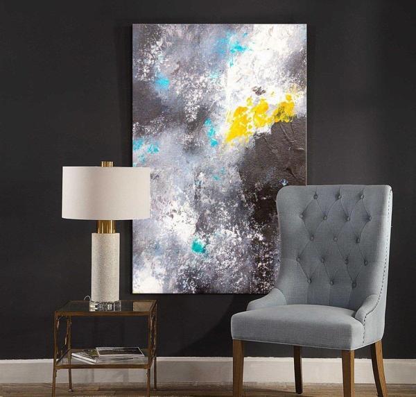Cosmos Yağlı Boya Dokulu Tablo 90X120 Siyah Çerçeveli - Image 1
