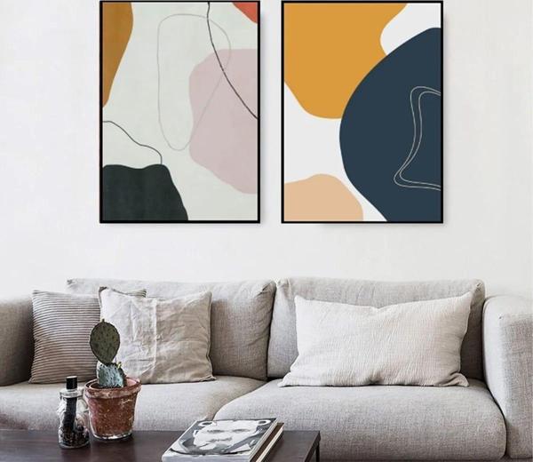 Crane İkili Set Yağlı Boya Dokulu Tablo 100X150 Gümüş Çerçeveli - Image 1