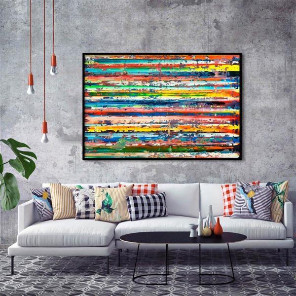 Colors Yağlı Boya Dokulu Tablo 60X90 Gümüş Çerçeveli - Image 1