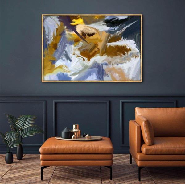 Dreamland Yağlı Boya Dokulu Tablo 75X100 Siyah Çerçeveli - Image 1