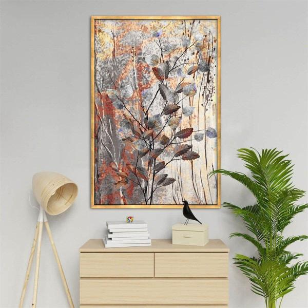 Dry Wood Yağlı Boya Dokulu Tablo 75X100 Gold Çerçeveli - Image 1