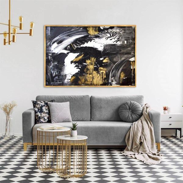 Complicated Yağlı Boya Dokulu Tablo 50X70 Gold Çerçeveli - Image 1