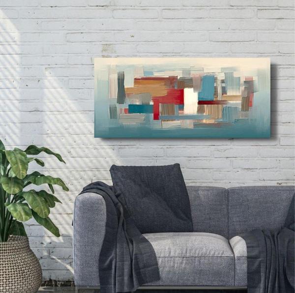 Dokunuşlar Yağlı Boya Dokulu Tablo 90X120 Gümüş Çerçeveli - Image 1