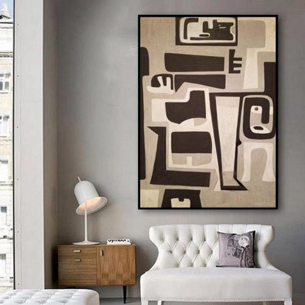 Etnica Yağlı Boya Dokulu Tablo 100X150 Siyah Çerçeveli - Image 1