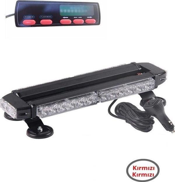 Çakar lamba çift taraflı 30 led kırmızı-kırmızı 12-24v / LAPA523 - Image 1