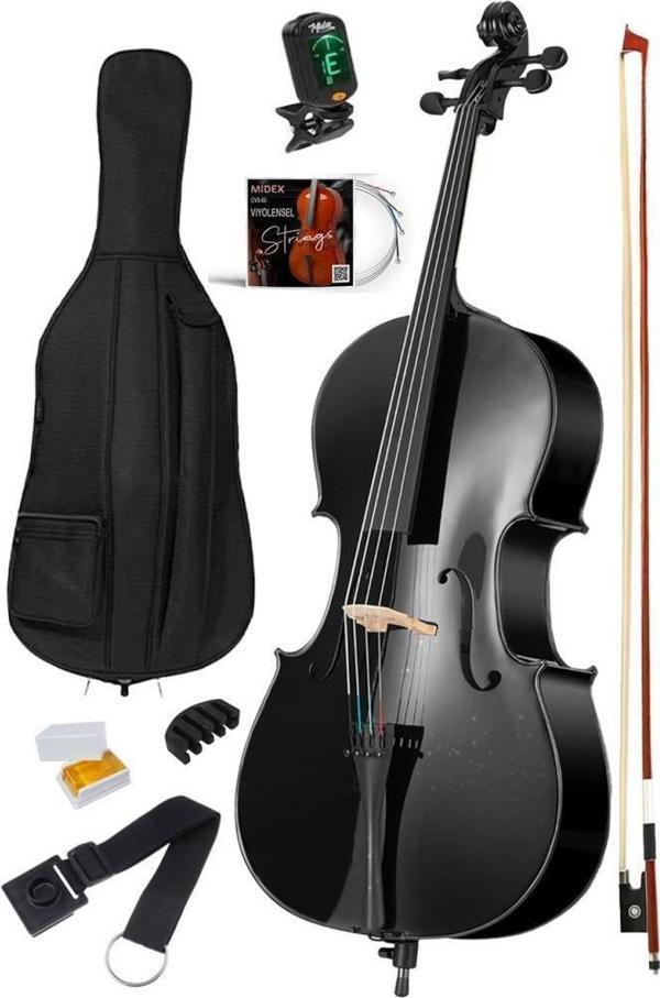 Midex GT-124BK Profesyonel Üst Kalite Siyah Çello Viyolonsel - Image 1