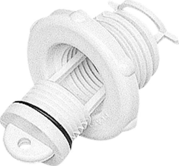 Nuova Rade Drain Socket, Round, w/Captive Plug, Ø46mm, White - Image 1