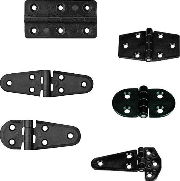 Nuova Rade Hinge Polyamide, Round, 70x40x4.5mm, Black - Image 1