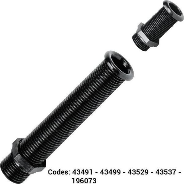 Nuova Rade Thru-Hull Stand. Flange, 1",Int.Ø25mm, L62mm, White - Image 1
