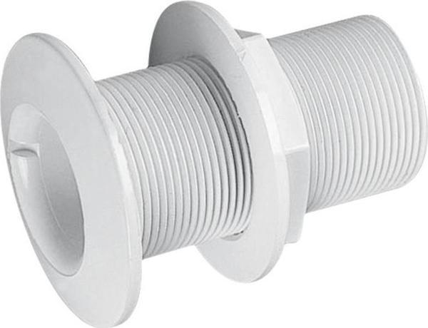 Nuova Rade Thru-Hull w/Fl. Flange Threaded, 3/4", L.77mm, White - Image 1