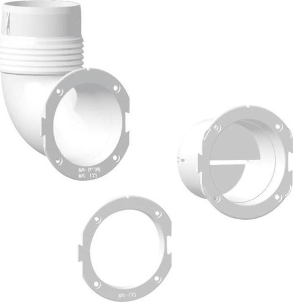 Nuova Rade Ventilator Connector, Elbow, Ø76mm, White - Image 1