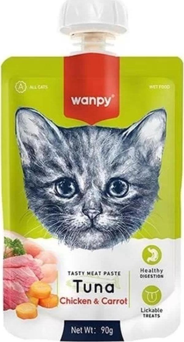 PIWP-038 6927749871545-Wanpy Taze Ton, Balıklı&Tavuklu 10 ADET Kedi Et Ezmesi 90 gr - Image 1