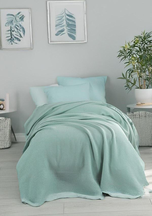 Ecocel Pike Örtü Bebek 100x120cm Karde Mint Yeşili - Image 1