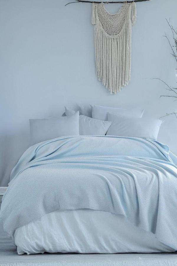 Ecocel Pike Örtü Çift Kişilik 200x230cm Karde BebeMavi - Image 1