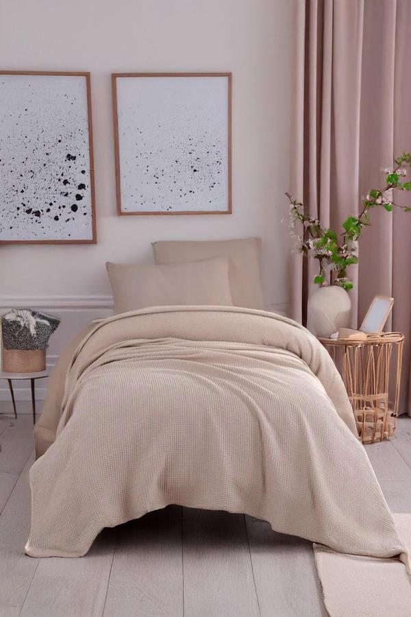 Ecocel Pike Örtü Tek Kişilik 160x230cm Karde Vizon Gri - Image 1
